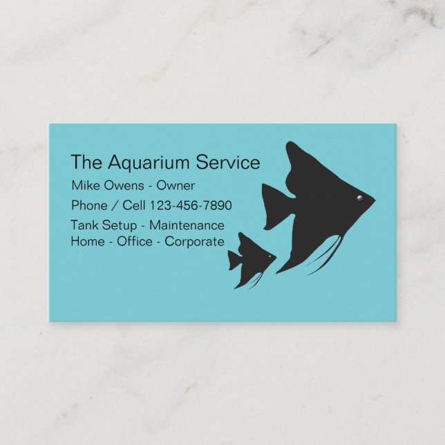 Aquarium Maintenance Services Business Card (Front)