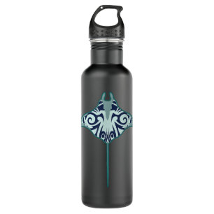 Aquarium Manta Stingray Polynesian Tattoo Tribal M Stainless Steel Water Bottle
