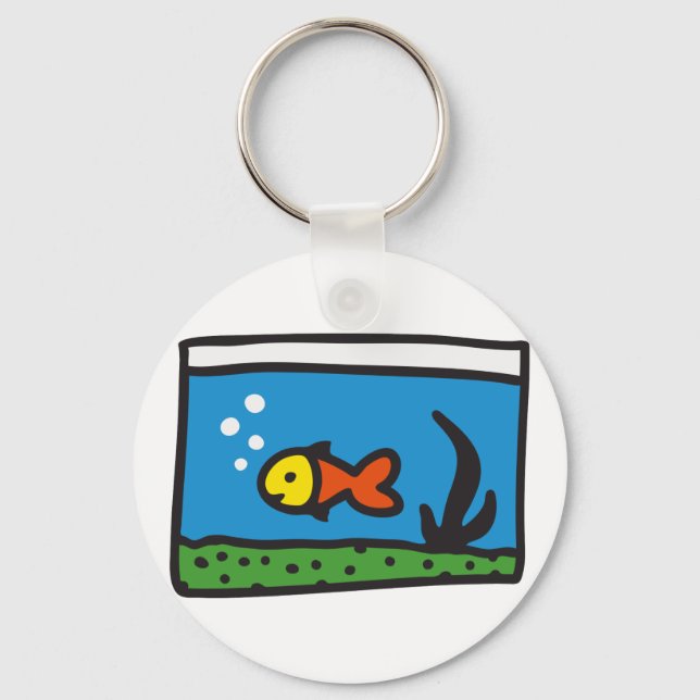 Aquarium mit Fisch Keychain (Front)