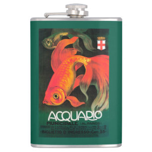 Aquarium & Municipal Park Promotional Poster Hip Flask