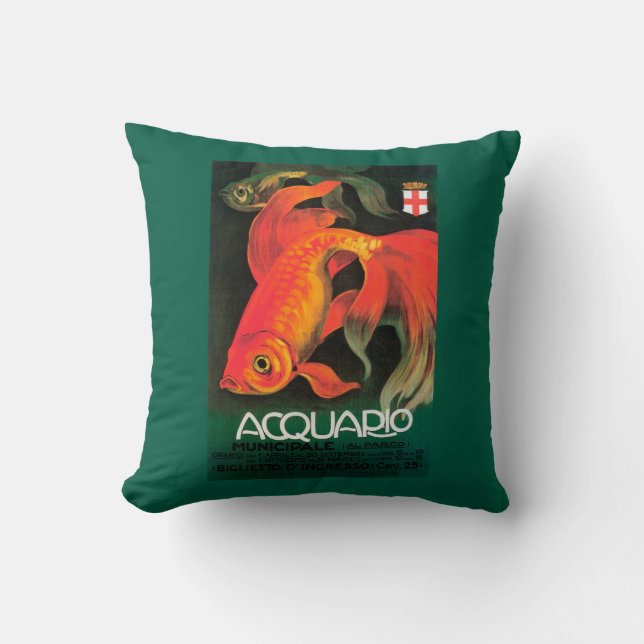 Aquarium & Municipal Park Promotional Poster Throw Pillow (Front)