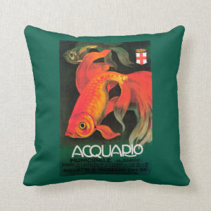 Aquarium & Municipal Park Promotional Poster Throw Pillow
