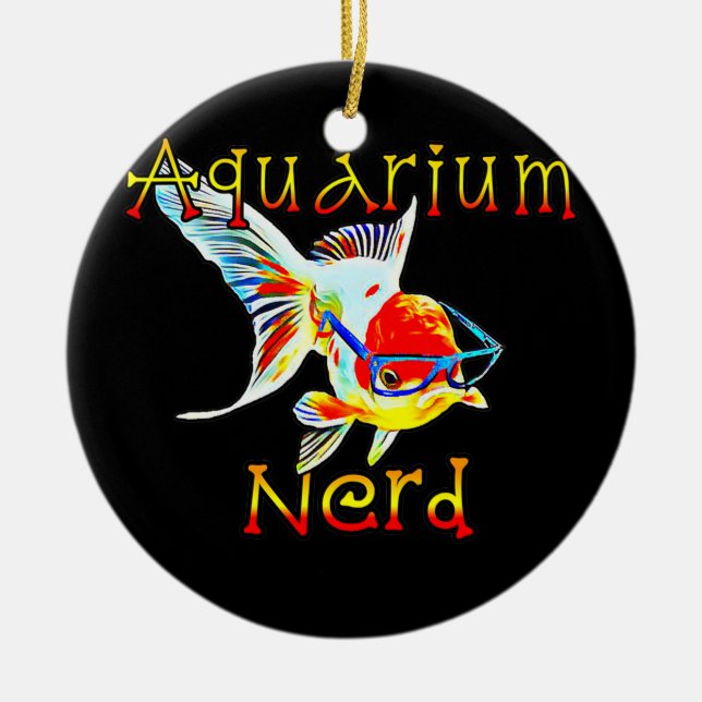 Aquarium Nerd Oranda Goldfish Fish Tank Keepers Ceramic Ornament (Front)