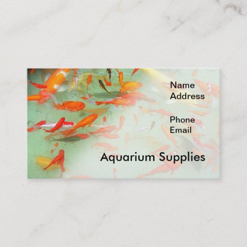 Aquarium or Water Garden with Goldfish Business Card