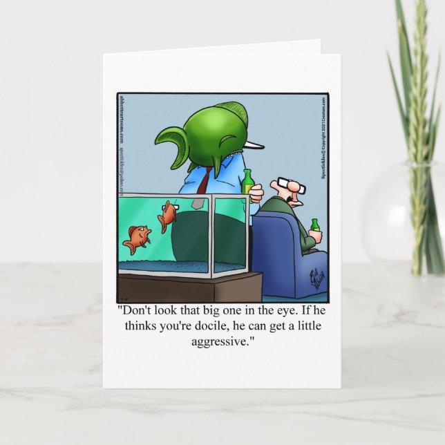 Aquarium Owner’s Humor Blank Greeting Card (Front)