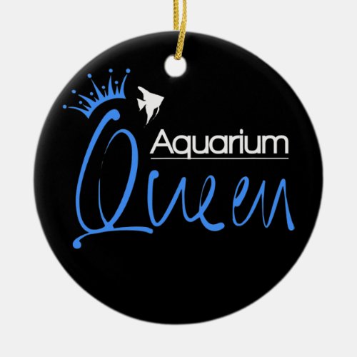 Aquarium Queen Fish Tank Keeper Lover Angel Fish Ceramic Ornament