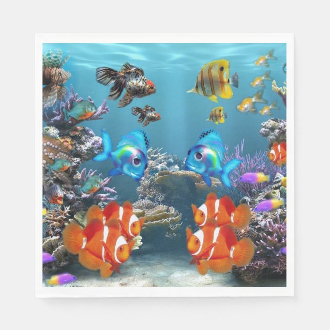 Aquarium Sealife Paper Napkins (Front)