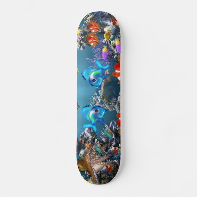 Aquarium Sealife Style Skateboard Deck (Front)