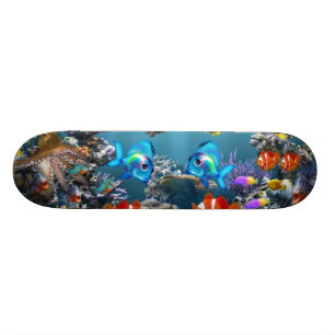 Aquarium Sealife Style Skateboard Deck