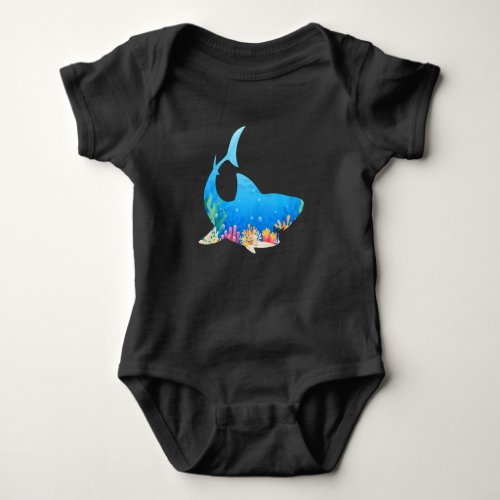 Aquarium Shark colorful cool funny Gift Baby Bodysuit