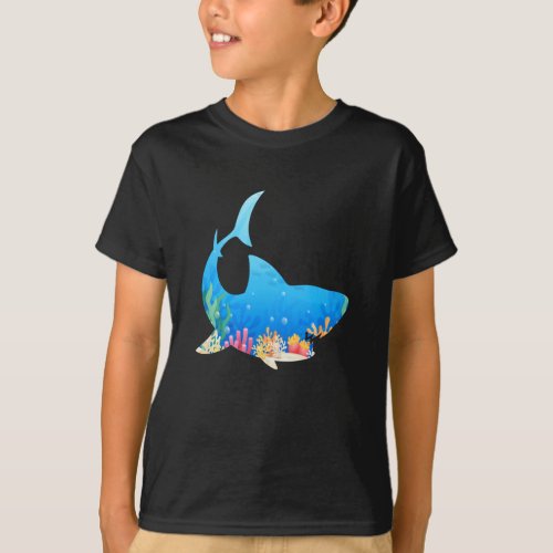 Aquarium Shark colorful cool funny Gift T_Shirt