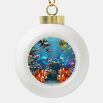Aquarium Style Ceramic Ball Christmas Ornament by Wonderful12345 at Zazzle