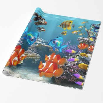 Aquarium Style Wrapping Paper by Wonderful12345 at Zazzle