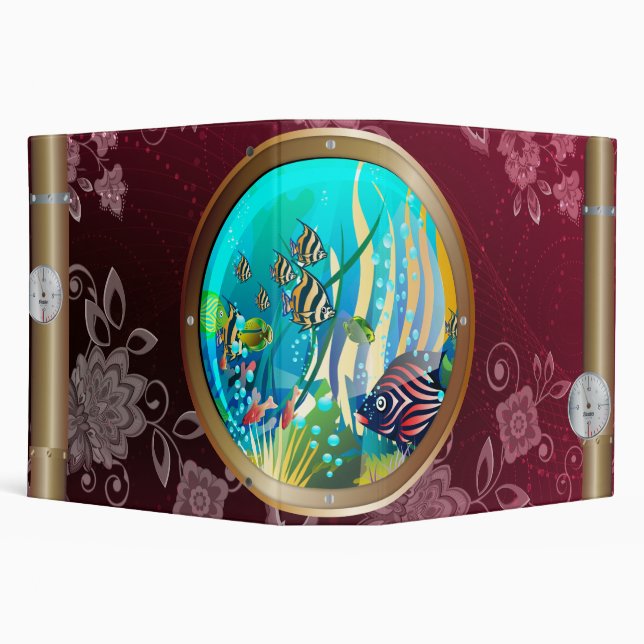 Aquarium Submarine 3 Ring Binder (Background)
