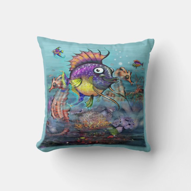Aquarium Throw Pillow (Front)