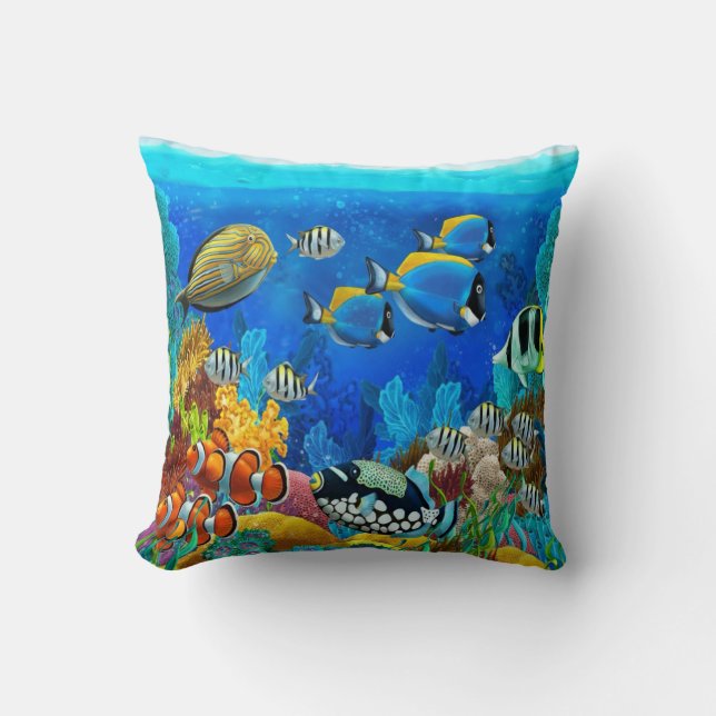 Aquarium Throw Pillow (Front)
