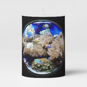 Aquarium Tropical fish and coral Pillar Candle
