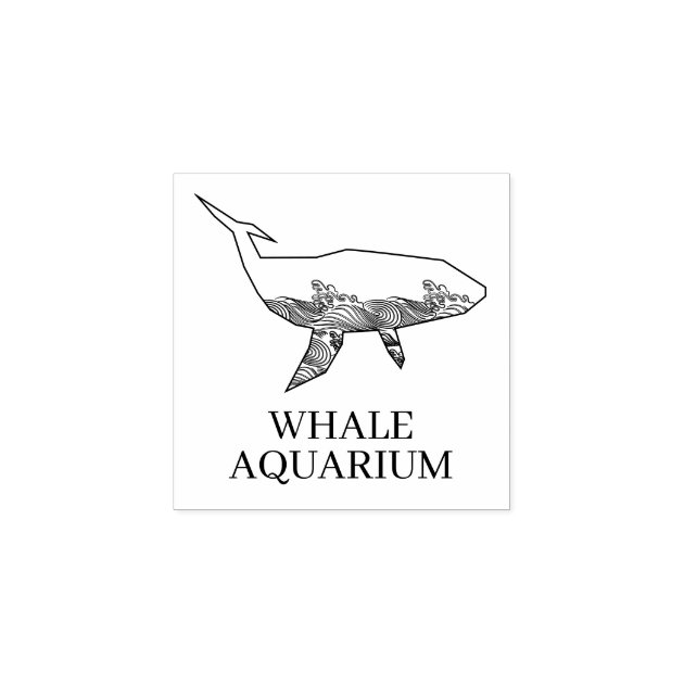Aquarium Whale Rubber Stamp