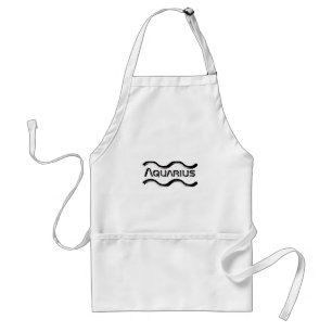 AQUARIUS, Abstract Design of the Zodiac Sign,  Adult Apron