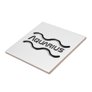 AQUARIUS, Abstract Design of the Zodiac Sign,  Ceramic Tile