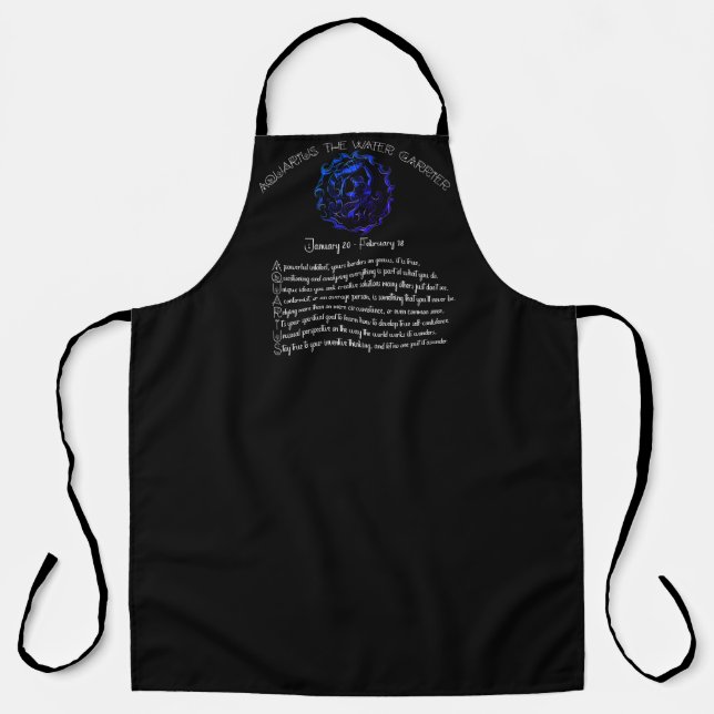 Aquarius Apron - Black (Front)