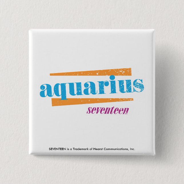 Aquarius Aqua Pinback Button (Front)
