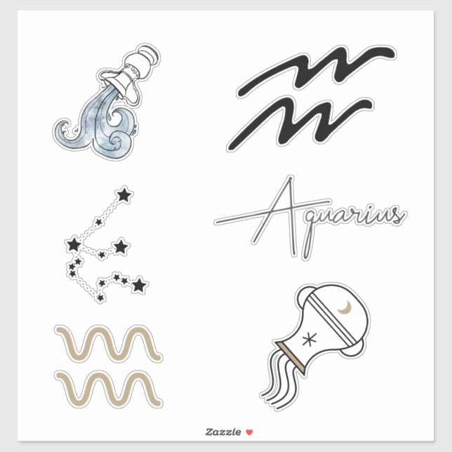 Aquarius astrology zodiac birthday stars sticker (Sheet)