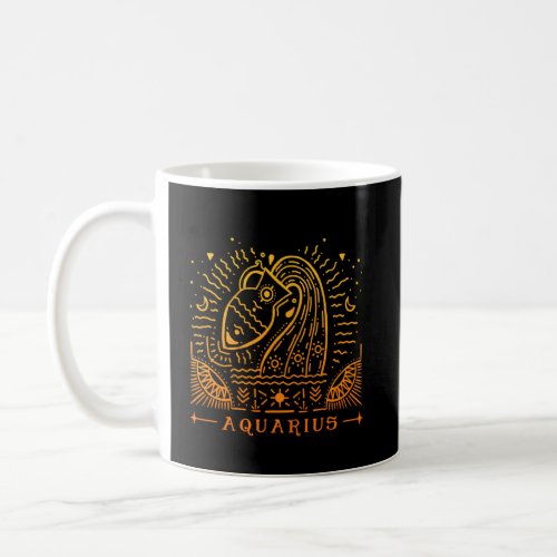 Aquarius Astrology  Zodiac Sign Drawn Tarot Horos Coffee Mug
