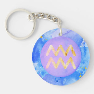 Aquarius Astrology Zodiac Visionary Keychain