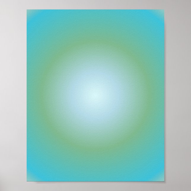 Aquarius Aura Gradient Zodiac, Blue Green Gradient Poster (Front)