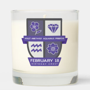Aquarius Birthday Crest™ for February 1-18 Candle