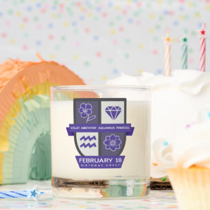 Aquarius Birthday Crest™ for February 1-18 Candle