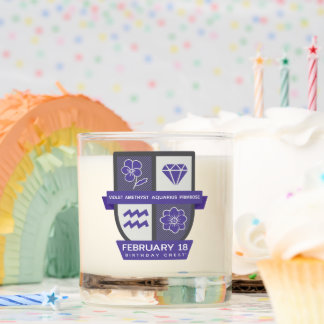 Aquarius Birthday Crest™ for February 1-18 Candle