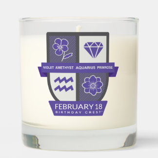 Aquarius Birthday Crest™ for February 1-18 Candle