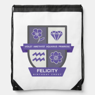 Aquarius Birthday Crest™ for February 1-18 Drawstring Bag