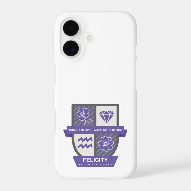 Aquarius Birthday Crest™ for February 1-18 iPhone Case (Back)