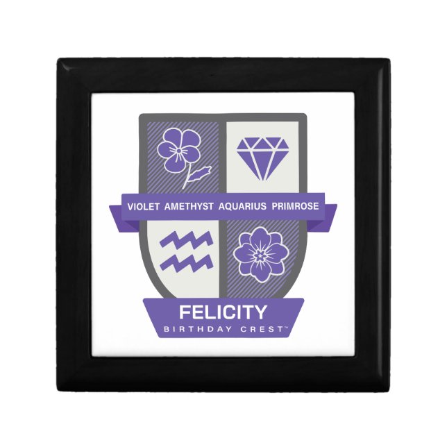 Aquarius Birthday Crest™ for February 1-18 Jewelry Gift Box (Front)