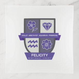 Aquarius Birthday Crest™ for February 1-18 Trinket Tray