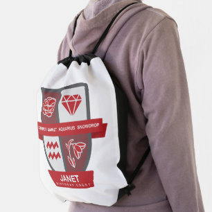 Aquarius Birthday Crest™ for January 20-31 Drawstring Bag