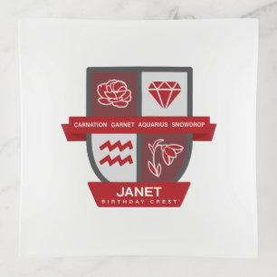 Aquarius Birthday Crest™ for January 20-31 Trinket Tray