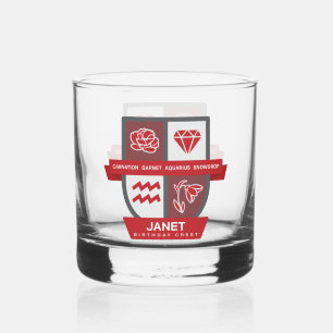 Aquarius Birthday Crest™ for January 20-31 Whiskey Glass