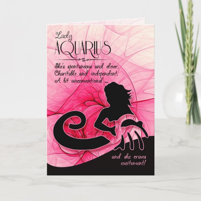 Aquarius Birthday For Her Zodiac Star Sign Card (Front)