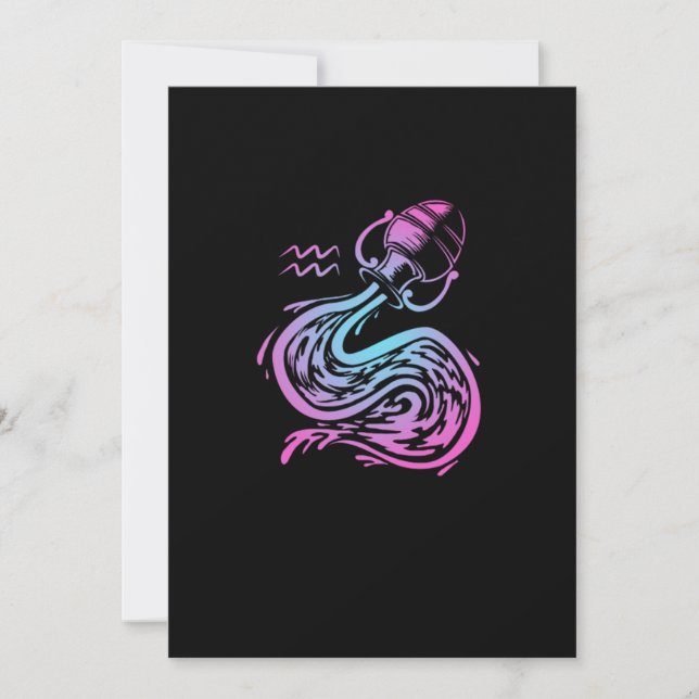 Aquarius Birthday Gift Zodiac Sign Costume Invitation (Front)