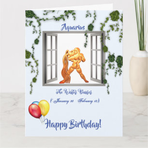 Aquarius Birthday (Jan 20 – Feb 18) Water Bearer Card