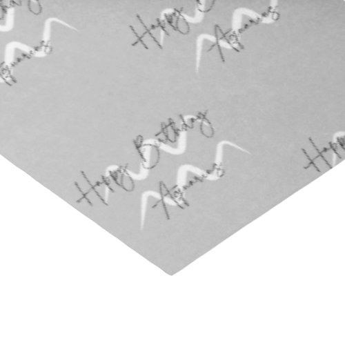Aquarius Birthday Wrap Grey Tissue Paper