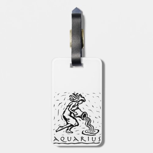 Aquarius Birthday Year Astrological Zodiac Sign Luggage Tag