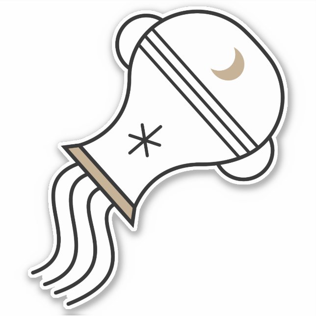 Aquarius black astrological symbol Water sign  Sticker (Front)