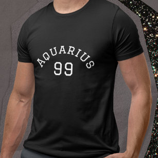 Aquarius   Black Birthday T-Shirt