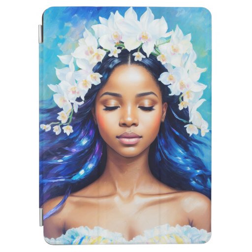 Aquarius Black Girl Zodiac Art iPad Air Cover