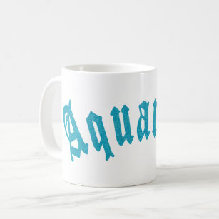 Aquarius Blackletter Zodiac Star Sign Birthday Coffee Mug